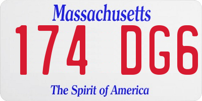 MA license plate 174DG6