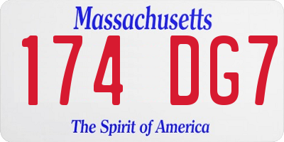 MA license plate 174DG7