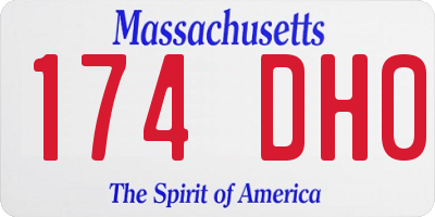 MA license plate 174DH0