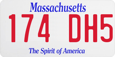 MA license plate 174DH5