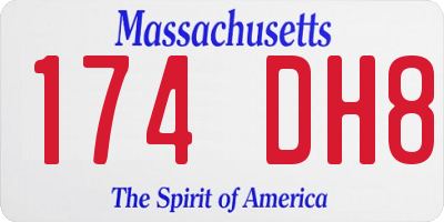 MA license plate 174DH8