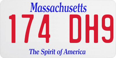 MA license plate 174DH9
