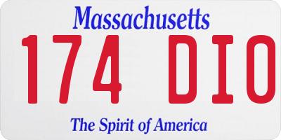 MA license plate 174DI0