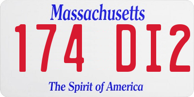 MA license plate 174DI2