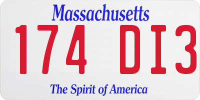 MA license plate 174DI3