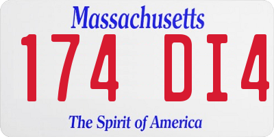 MA license plate 174DI4