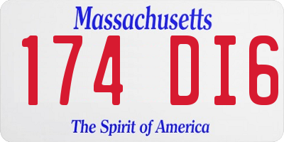 MA license plate 174DI6