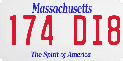 MA license plate 174DI8