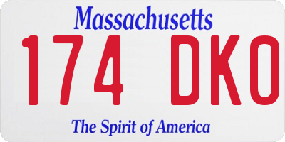 MA license plate 174DK0