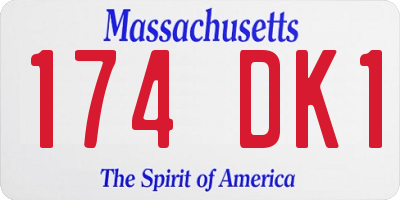 MA license plate 174DK1