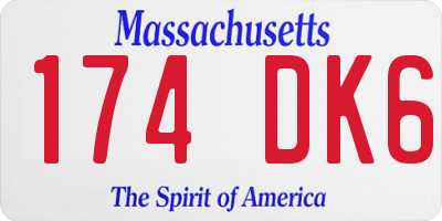 MA license plate 174DK6