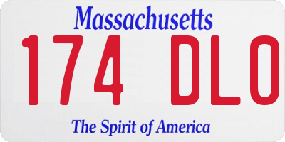 MA license plate 174DL0