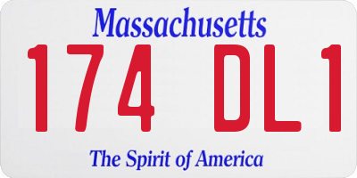 MA license plate 174DL1