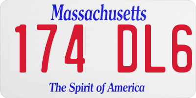 MA license plate 174DL6