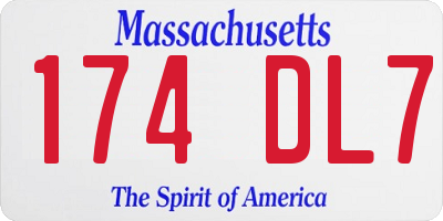 MA license plate 174DL7