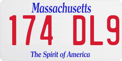 MA license plate 174DL9