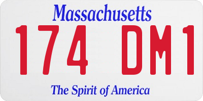 MA license plate 174DM1
