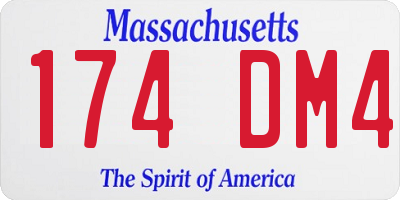 MA license plate 174DM4