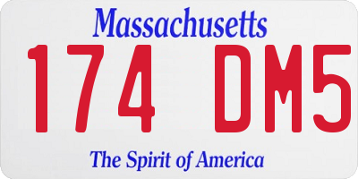 MA license plate 174DM5