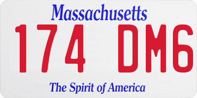 MA license plate 174DM6