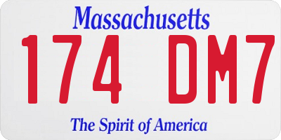 MA license plate 174DM7