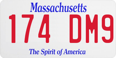 MA license plate 174DM9