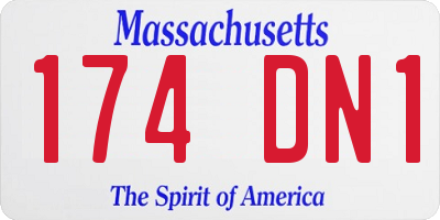 MA license plate 174DN1