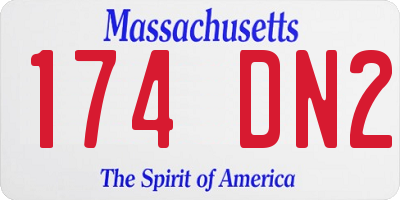 MA license plate 174DN2