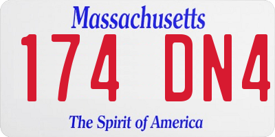 MA license plate 174DN4