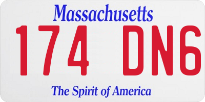 MA license plate 174DN6