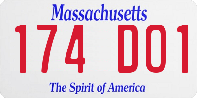 MA license plate 174DO1