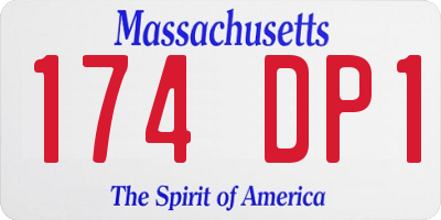 MA license plate 174DP1