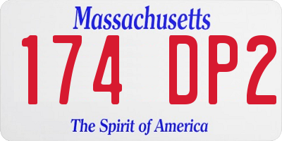 MA license plate 174DP2