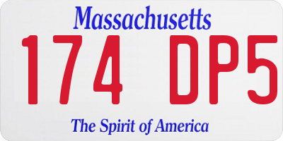 MA license plate 174DP5