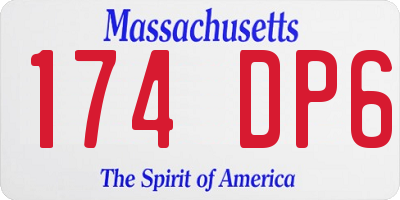 MA license plate 174DP6