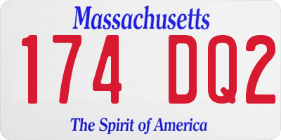 MA license plate 174DQ2