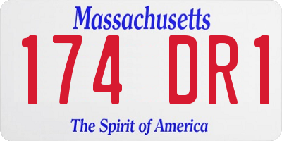 MA license plate 174DR1