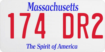 MA license plate 174DR2