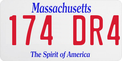 MA license plate 174DR4