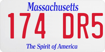 MA license plate 174DR5