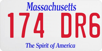 MA license plate 174DR6