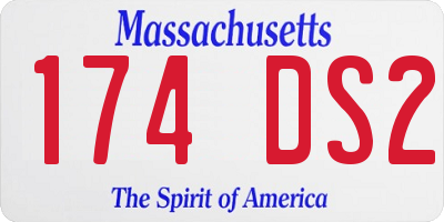 MA license plate 174DS2