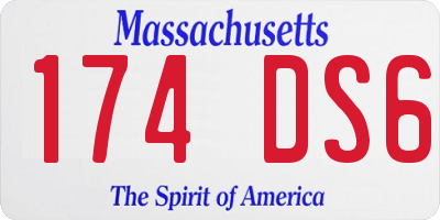MA license plate 174DS6