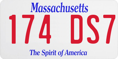 MA license plate 174DS7