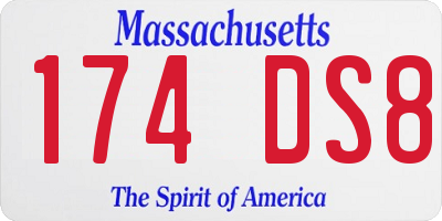 MA license plate 174DS8