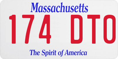 MA license plate 174DT0