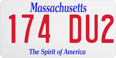 MA license plate 174DU2