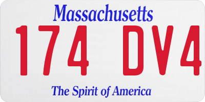 MA license plate 174DV4