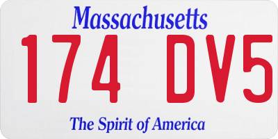 MA license plate 174DV5