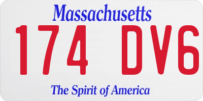 MA license plate 174DV6